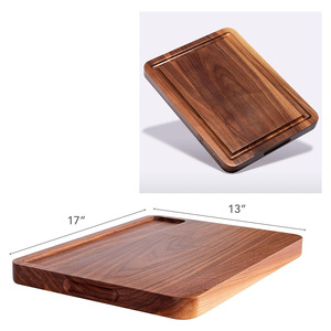 Tabla de cortar de nogal personalizada, fabricante de confianza con jugo, tabla de cortar de madera gruesa ranurada, tabla de charcutería de madera - Product Image 2