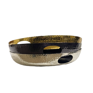 Plateau de service pour hôtels de luxe Design martelé Plat à fruits en aluminium Assiette de table fantaisie pour restaurants Hôtels Assiette décorative - Product Image 6