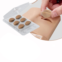 3 paires de tête de mannequin en silicone souple de remplacement réaliste pour la formation à l'extension des cils Paupières détachables pour la pratique des cils