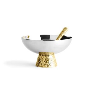 Bol en métal nickel antique avec base à motifs Bol à fruits Bols de dattes en métal - Product Image 1