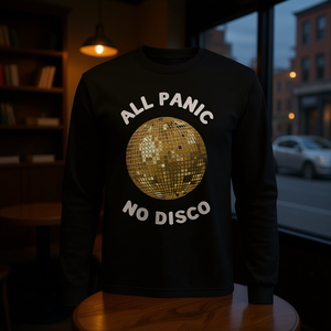 T-shirt à manches longues All Panic No Disco Quote, style hipster introverti - Product Image 3