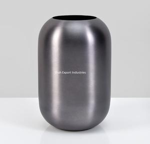 Vase à fleurs en métal en vrac fait à la main de couleur grise pour la décoration de vaisselle de fête d'événement à la maison Vases à fleurs cylindriques - Product Image 4