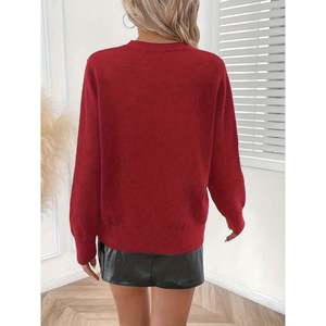 Women's Casual Floral Embroidered Long Sleeve <b>Cardigan</b> Sweater with Letter Design - Product Image 3