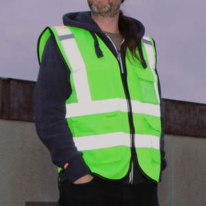 Gilet de sécurité haute visibilité avec bandes réfléchissantes et fermeture à glissière pour le bord de la route et la construction - Product Image 4