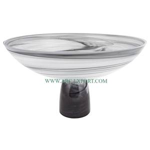 Bols de nourriture de mariage décoratifs de table de créateur uniques, bols de table de centre de table faits à la main avec base de couleur noire indienne - Product Image 1