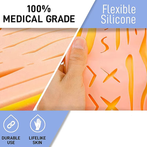 Kit de formation aux sutures médicales personnalisé 2023, vente chaude, haute qualité, coussin d'entraînement en silicone réutilisable, soins de la peau pour les étudiants - Product Image 5