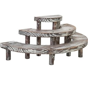 Support à gâteau élégant en bois naturel à 2 niveaux nouveau design support à gâteau design moderne chaud double assiette rectangulaire support de service à gâteau prix abordable - Product Image 5