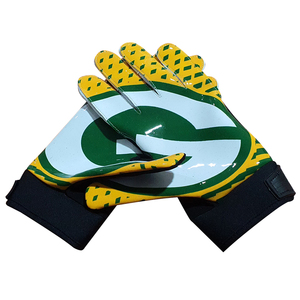 Derniers gants de football anti-boulochage vêtements de football sécurité gardien de but récepteur gants véritable latex allemand collant paume gants - Product Image 1