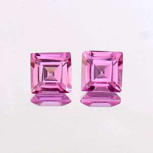 Paire de saphir rose 6 carats coupe carrée-Pierres précieuses en vrac de la meilleure qualité pour la fabrication de bijoux fins - Product Image 5