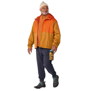 Chaqueta impermeable de lona para hombre personalizada con cuello con capucha y logotipo frontal para actividades al aire libre - Product Image 4