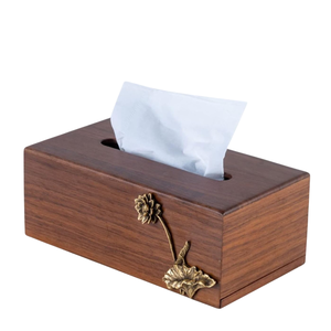 Caja de pañuelos de madera natural de diseño moderno de calidad superior Organizador de accesorios de utensilios de cocina de precio económico para uso en Mesa - Product Image 5