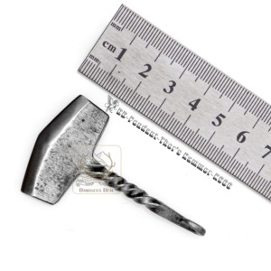 Accesorios Medievales DD-Pendant-Axe-K904, Colgante de Martillo de Thor Forjado a Mano en Acero al Carbono de Damasco - Product Image 2