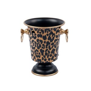 Esmalte de piel de leopardo Acabado Aspecto atractivo Metal de primera calidad Hecho Diseñador único Enfriador de botellas de vino y cerveza DE LA India - Product Image 1