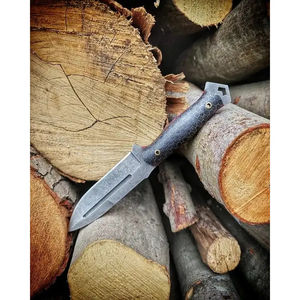 มีดสกินเนอร์เหล็กดามัสกัสทำมือแบบกำหนดเองของ Burraq ขนาด 9 นิ้ว ใบมีดไม่สามารถปรับได้ ด้ามเรซิ่น ปลอกหนัง คุณภาพเยี่ยม - Product Image 6