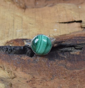 Anillo de piedras preciosas de Plata de Ley 925 de malaquita, joyería Natural, anillo de piedras preciosas naturales, regalo de piedra natal del mes de abril para el Día de San Valentín - Product Image 4