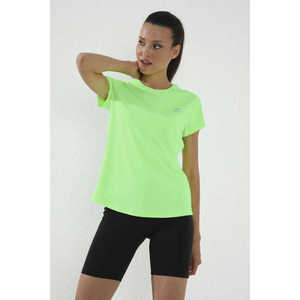 Camiseta Casual de Algodón para Mujer Tommylife, Cuello Redondo, Manga Corta, Corte Estándar, Color Verde Neón - 97144 - Product Image 4