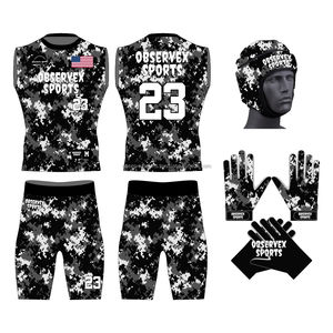 Uniformes de Fútbol Americano 7on7 con Logotipo Personalizado, Sublimados, Impresos, Transpirables, Compresivos, Sin Mangas, 100% Poliéster/Spandex/Mezcla de Algodón - Product Image 3