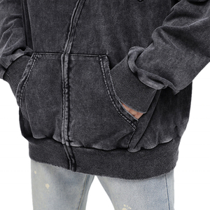 Pull-over vintage en gros 2025, séchage rapide, lavage à l'acide, 100% coton molletonné, surdimensionné, lourd, impression personnalisée, broderie, hiver - Product Image 3