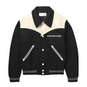 Chaquetas universitarias personalizadas OEM chaqueta de béisbol universitaria de talla grande transpirable en blanco al por mayor para hombre - Product Image 1