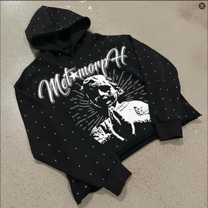 2025 alta calidad Vintage alta definición impresión invierno Sudadera con capucha de gran tamaño hombres personalizado peso pesado francés Terry 100% algodón sólido - Product Image 3