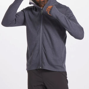 Sweat à capuche en polaire polyester/coton pour homme, coupe classique, design personnalisé avec poche zippée, respirant, séchage rapide, uni, teinture unie, pour l'hiver - Product Image 5