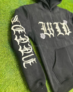 100% coton hommes sweat à capuche zippé personnalisé fabricant poids lourd épais Pull détresse broderie hiver saison col à capuche - Product Image 2