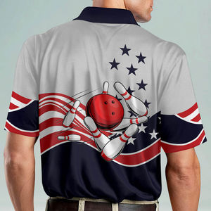 Stylish Knitted Classic Comfortable Printed Custom Sublimation <b>Men's</b> <b>Bowling</b> Polo <b>Shirt</b> High Quality Waterproof Quick Dry - Product Image 5