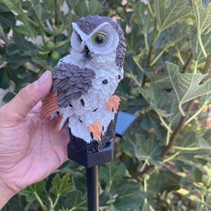 2 pezzi IP68 luci solari a LED impermeabili da giardino esterno gufo decorativo paletto luci marrone per passerella giardino prato paesaggio - Product Image 1