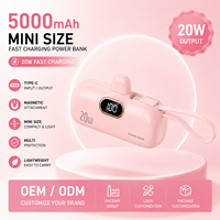 Câble de charge USB-C 5000 mAh compact et portable, capsule d'insertion rapide d'urgence universelle pour mobile Type-C