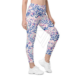 Leggings de yoga pour femmes tendance, de haute qualité, taille élastique, uni, écologique, respirant, en élasthanne/polyester, fabriqué au Pakistan, vente en gros - Product Image 5