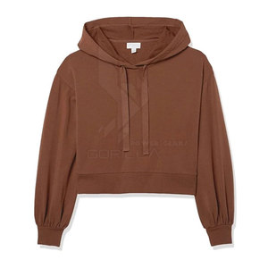 2025 nouveauté en gros de haute qualité femmes haut court sweats à capuche Logo personnalisé Style Streetwear pour l'hiver avec col à capuche - Product Image 3