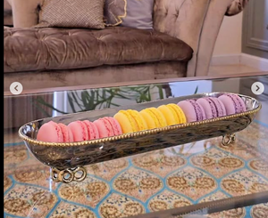 Bol décoratif en métal en acier inoxydable de qualité supérieure avec design en forme de fleur polie brillante Comprend une cuillère - Product Image 2