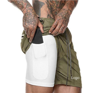 Shorts de sport pour hommes, respirants, en coton, style décontracté uni, avec cordon de serrage à la taille, pour la course estivale, imperméables et à séchage rapide - Product Image 1