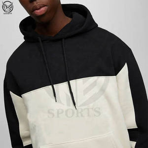 Sweat à capuche en coton uni gris bloc de couleur sweat à capuche manches longues unisexe 100% coton polaire x-long manches longues autres sweats - Product Image 3