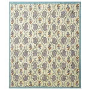 Turquoise Blue 100% Cotton <b>Floral</b> 240 TC King <b>Sheet</b> Set with 2 Pillow Covers (ADB1488) - Product Image 4