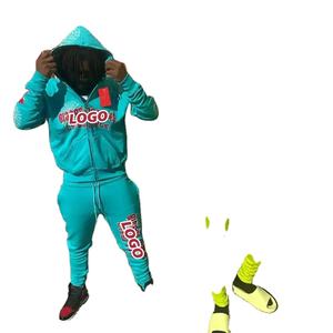 Vêtements d'entraînement personnalisés avec logo, sweats à capuche pour hommes, ensemble jogging, ensembles de survêtements en velours de coton pour femmes, ensembles de survêtements unisexes - Product Image 1