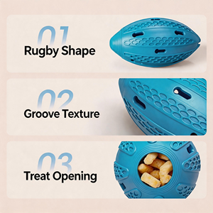 Juguete Dispensador de Golosinas para Perros con Forma de Balón de Rugby, Rompecabezas Interactivo, Alimentador Lento de Comida para Perros Pequeños y Medianos - Product Image 5