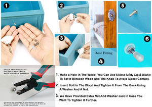 Poignées et poignées en céramique de vente chaude en fonte de couleur turquoise pour armoires de cuisine commodes et armoires - Product Image 3