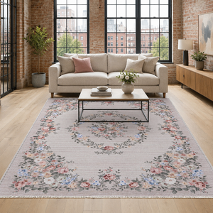 <b>Rug</b> Weavers RW7145 Ersari Cream Tribal Washable <b>Rug</b> Dropshipping Wholesale Washable Chenille 10 Sizes - Product Image 1