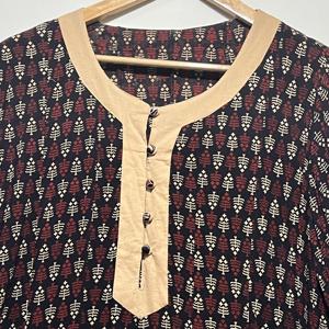 ชุดเดรสผ้าเรยอนสีดำพิมพ์ลายดอกไม้สไตล์อาจรักสำหรับผู้หญิง แขนสามส่วน |   ชุดลำลองสไตล์เอไลน์แบบชาติพันธุ์ - Product Image 4