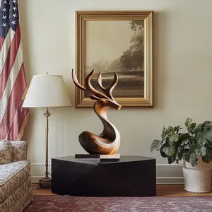 Modelo de reno de madera de calidad experta de mango Wood con soporte para Decoración de mesa Artículo de decoración de Navidad para FESTIVAL DE Navidad - Product Image 6