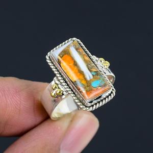 Bague de fiançailles et de mariage en argent sterling 925 pour femme, style bohème, pierre précieuse turquoise, cadeau tendance fait à la main - Product Image 5