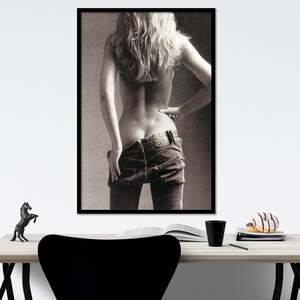 Modern Style Girl Jeans <b>Poster</b> Made of Paper for Wall Decor - Product Image 2