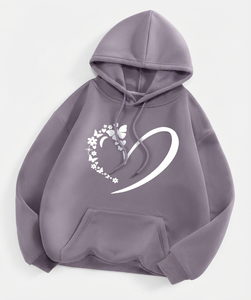 Oversized Neutral <b>Aesthetic</b> Women Hoodies Minimalist Custom Print Oversized Fleece Sweatshirt Trendy Casual <b>Tops</b> Private Label - Product Image 3