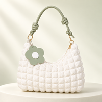Sac sous le bras style coréen en seersucker pour femme, sac à bandoulière plissé mignon, sac à main nuage gonflé, sac fourre-tout bulle décontracté d'été