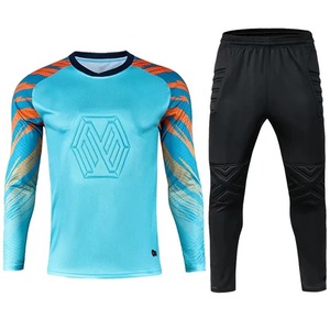 Vente en gros uniforme de gardien de but rembourré à manches longues maillot et short de gardien de but avec logo personnalisé kit de football pour adultes et enfants - Product Image 4