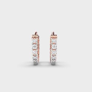 Pendientes de Aro con Diamantes Cortados a Medida OEM, Oro Rosa/Amarillo/Blanco de 14K, Bañados en Rodio, Pendientes Huggie Articulados, Joyería Fina, Regalo para Fiesta - Product Image 4