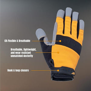 Work Gloves for <b>Men</b> Touch Screen, Fit Padded Palm for <b>Vibration</b> Reduction, For Construction, Mechanical work & Light work - Product Image 2