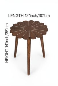 Tabouret et repose-pieds en bois sculpté, pliable, réglable, durable, fait main, avec un design artisanal et une finition moderne pour un usage domestique en appartement - Product Image 5