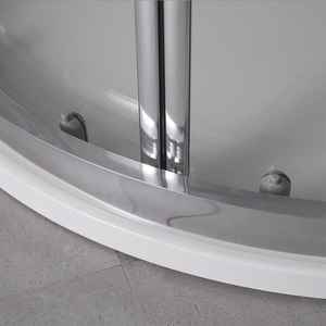 Cabine de douche semi-circulaire transparente moderne 80x80 avec profilés chromés, rideau de salle de bain minimaliste KORICINI Italie - Product Image 4